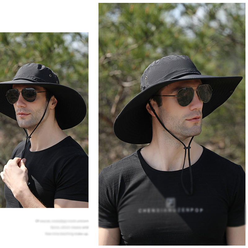 Outdoor Sun Hat with Wide Brim UV Protection and Mesh Ventilation