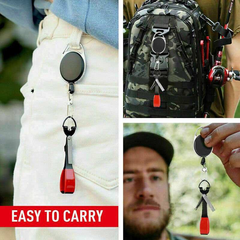 4-in-1 Quick Knot Tool with Fishing Zinger Retractor for Anglers