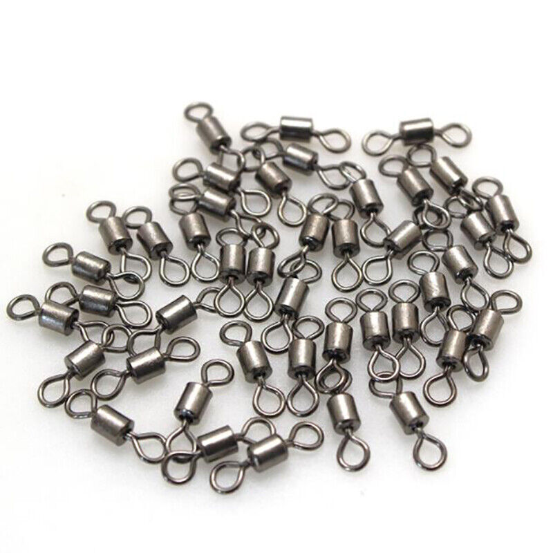 250PCS Ball Bearing Fishing Swivels with Solid Ring & Case for Tackle Box