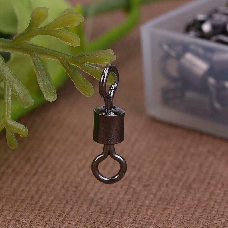 250PCS Ball Bearing Fishing Swivels with Solid Ring & Case for Tackle Box