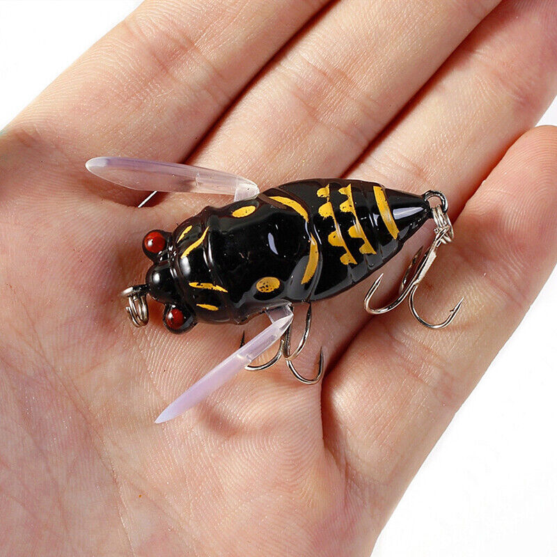 4PCS Topwater Popper Fishing Lures with 3D Eyes and Treble Hooks