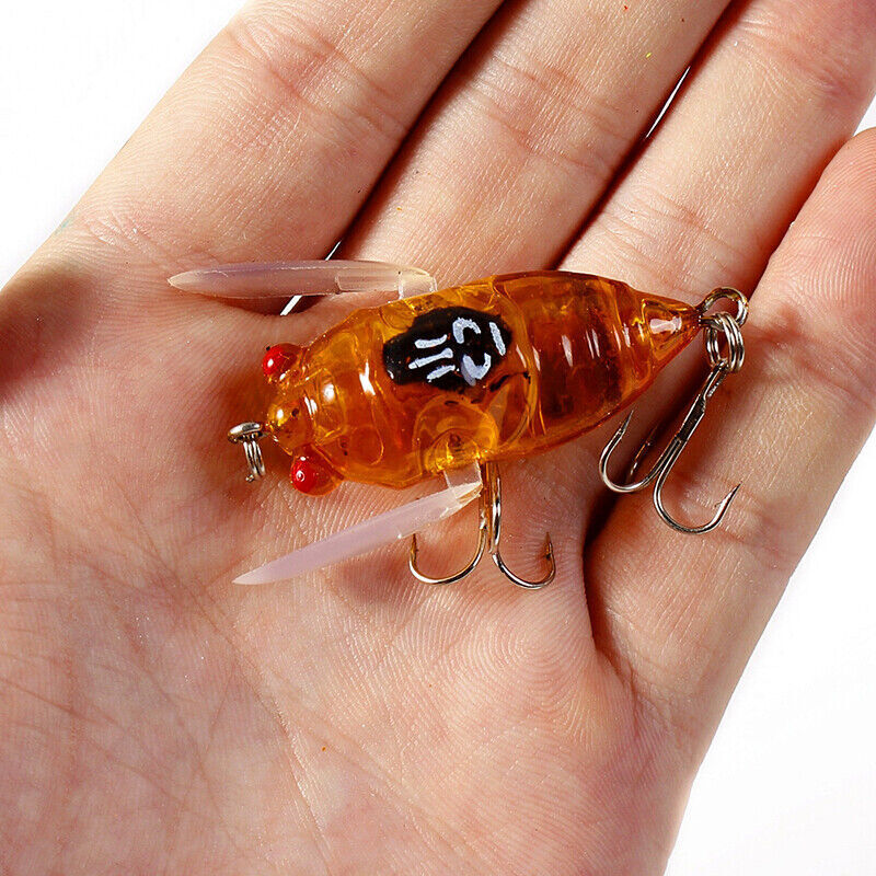 4PCS Topwater Popper Fishing Lures with 3D Eyes and Treble Hooks