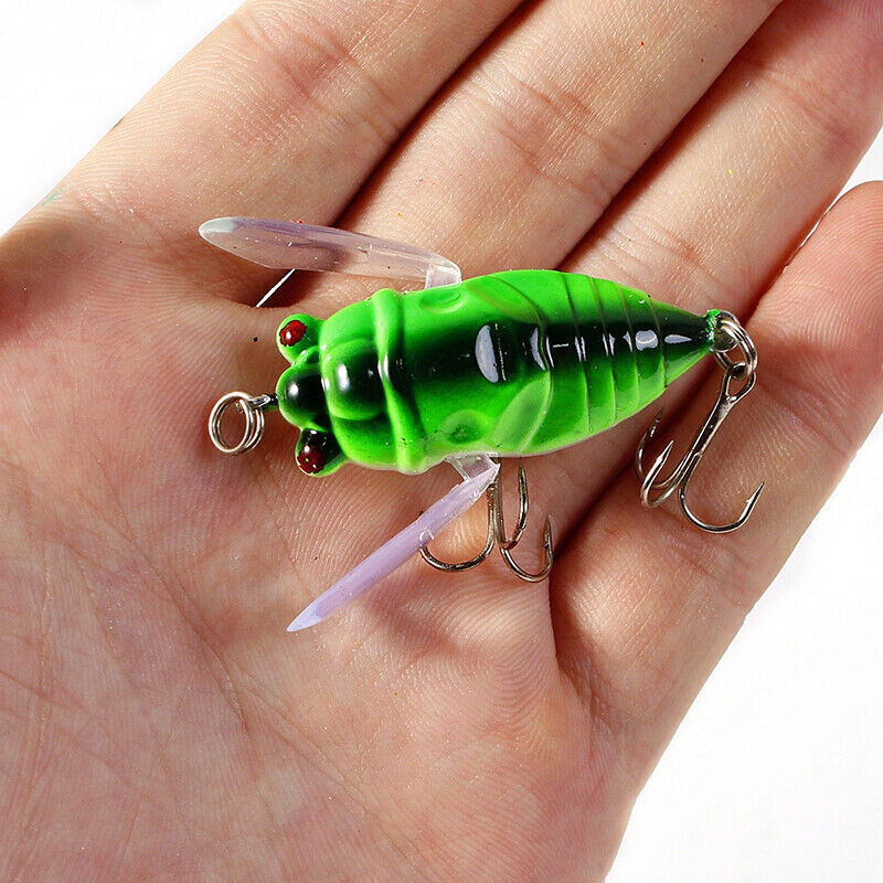 4PCS Topwater Popper Fishing Lures with 3D Eyes and Treble Hooks