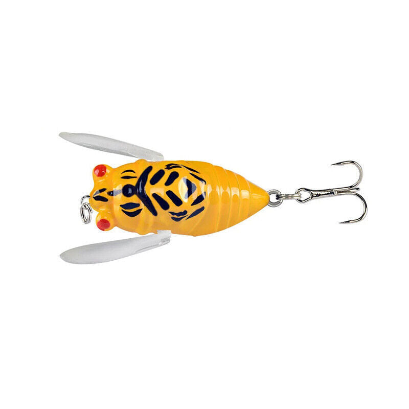 4PCS Topwater Popper Fishing Lures with 3D Eyes and Treble Hooks