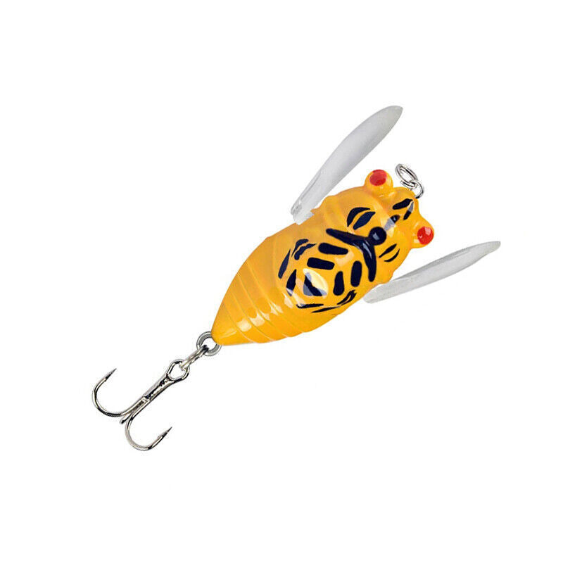 4PCS Topwater Popper Fishing Lures with 3D Eyes and Treble Hooks