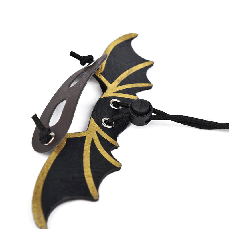 Adjustable Leather Lizard Leash With Wings Reptile Harness Set