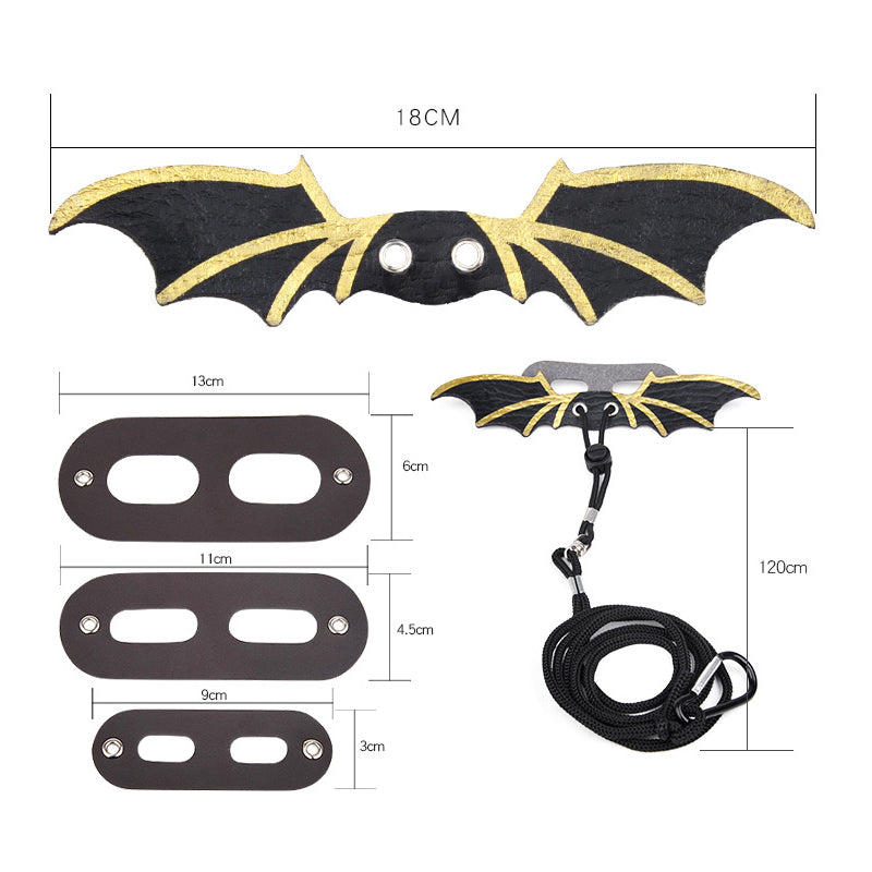 Adjustable Leather Lizard Leash With Wings Reptile Harness Set