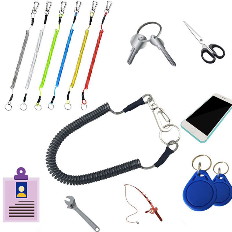 6PCS Fishing Lanyard Safety Rope Set Tool Tether with Clip