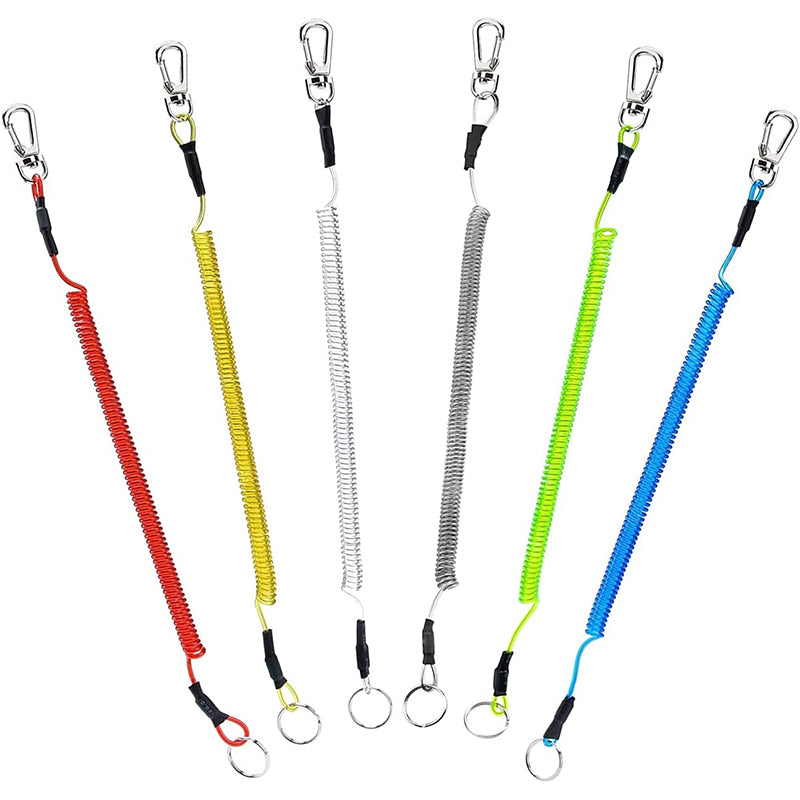 6PCS Fishing Lanyard Safety Rope Set Tool Tether with Clip