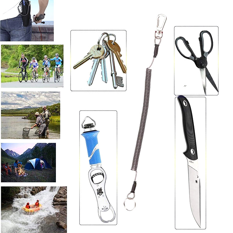 6PCS Fishing Lanyard Safety Rope Set Tool Tether with Clip