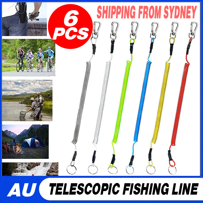 6PCS Fishing Lanyard Safety Rope Set Tool Tether with Clip