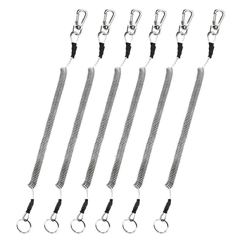 6PCS Fishing Lanyard Safety Rope Set Tool Tether with Clip