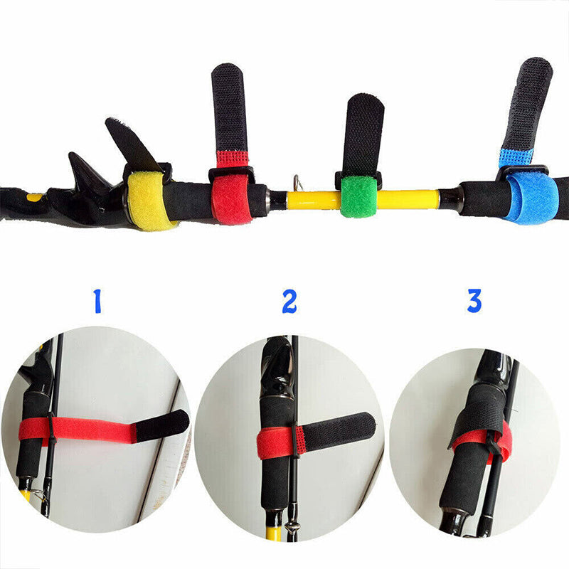 Adjustable Fishing Rod Fixed Ties Nylon Straps 12 24PCS Set