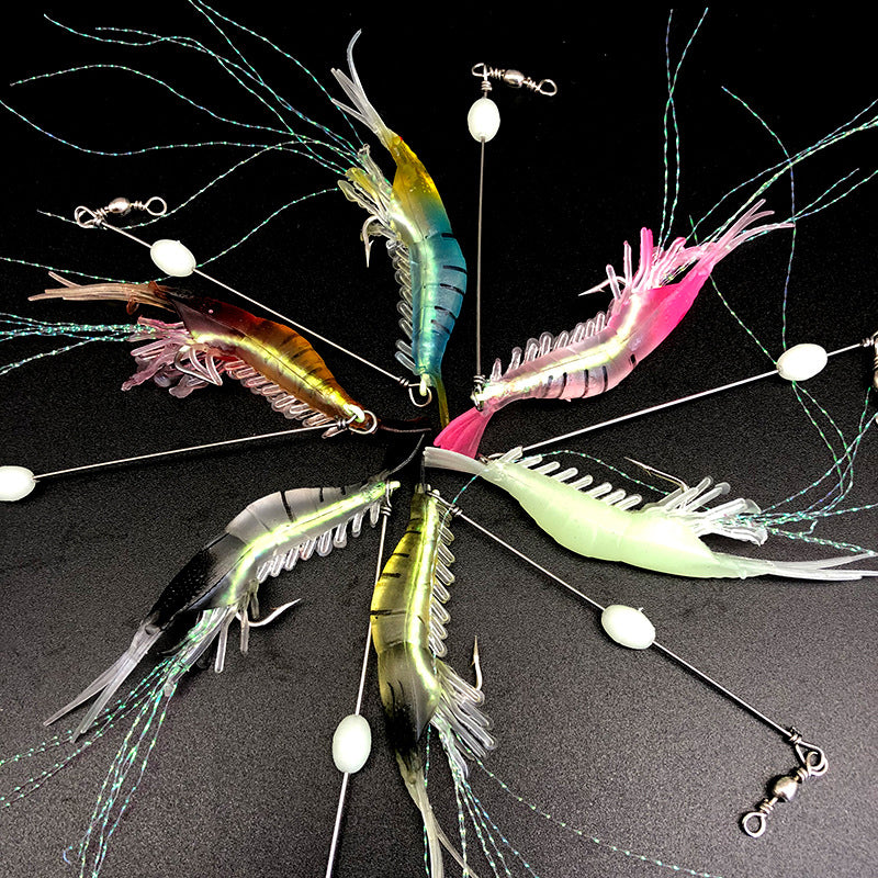 Soft Plastic Fishing Lures 6PCS Glow Eyes Bait for Bream Flathead Whiting