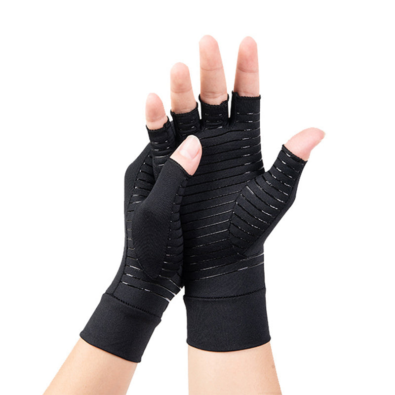 Copper Arthritis Compression Gloves Fingerless Pain Relief Support