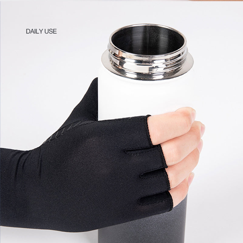 Copper Arthritis Compression Gloves Fingerless Pain Relief Support