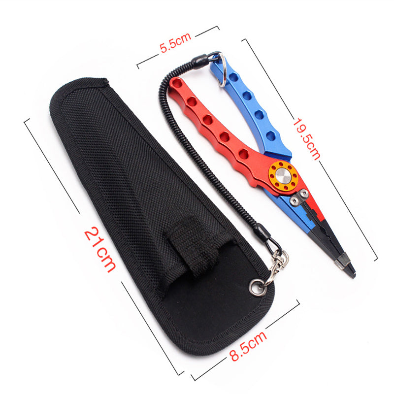 Aluminium Fishing Pliers with Cutter Split Ring Crimper & Case
