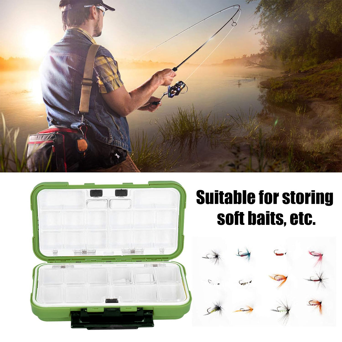 Fishing Hook Storage Box Waterproof Tackle Organizer Case