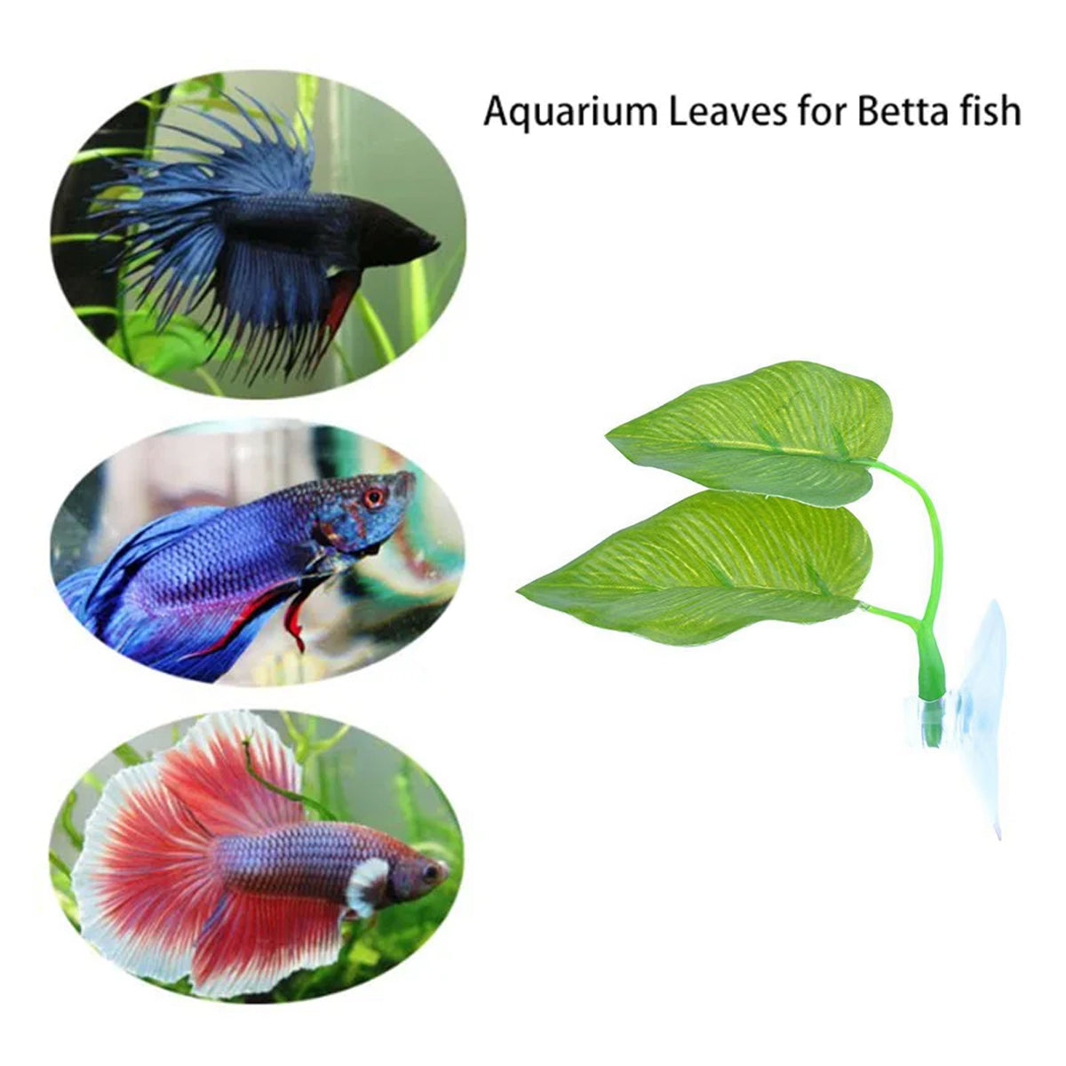 4pcs Artificial Betta Fish Leaves - Aquarium Decoration