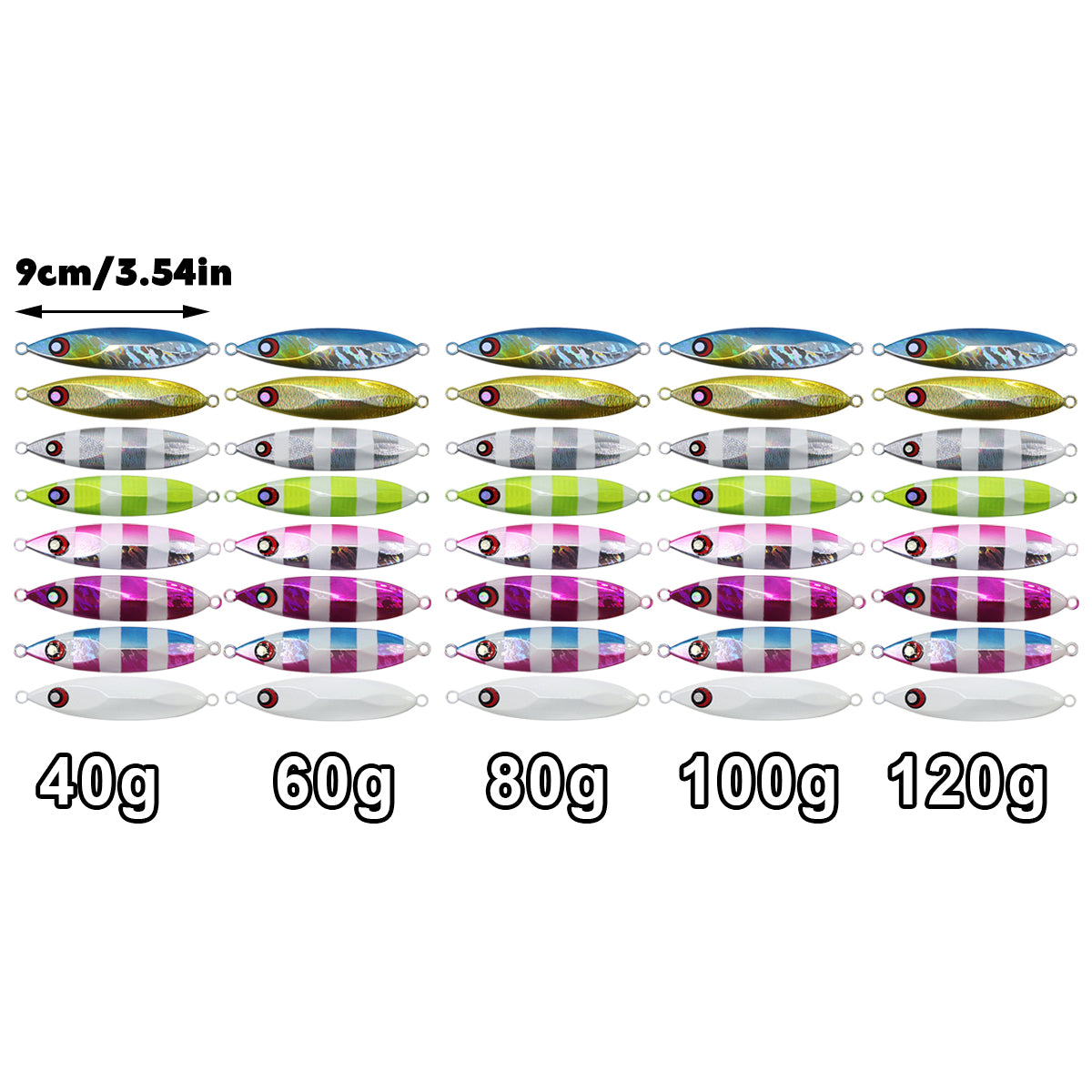 Saltwater Metal Fishing Lures Set – 8pcs Glow Jig Baits