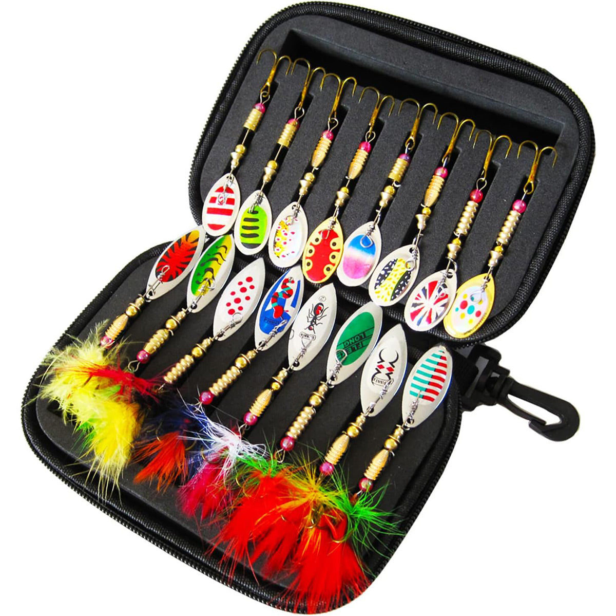 16 PCS Fishing Lure Metal Spinner Bait Bass Tackle Crankbait Spoon Trout Bass