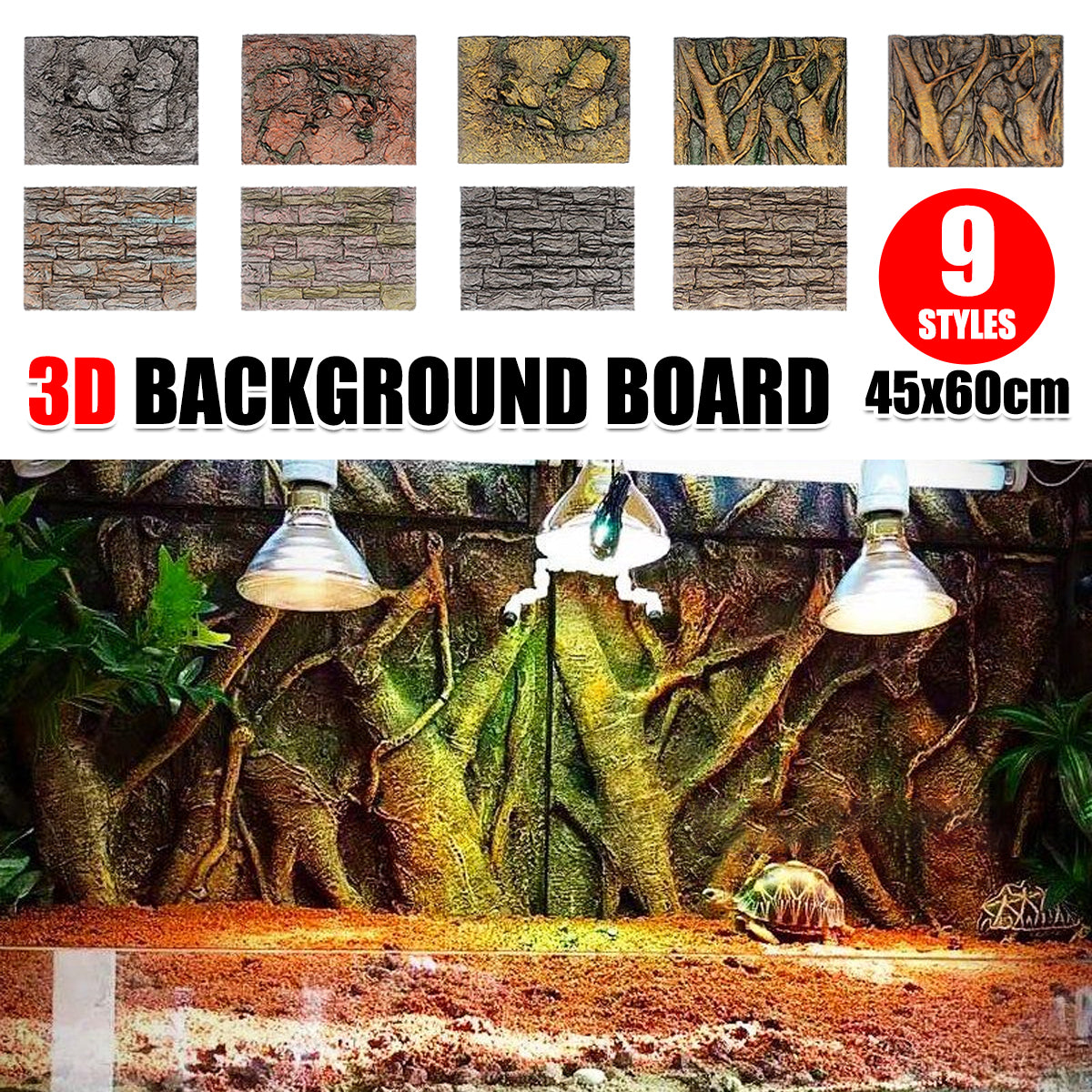 3D Foam Reptile Tank Background Board