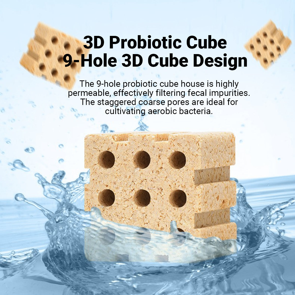 3D Aquarium Bio Filter Media Bacterial Cultivation Cubes (10pcs)