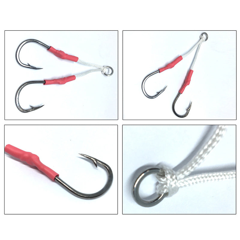 4PCS Twin Assist Jig Hooks for Micro & Slow Pitch Jigs