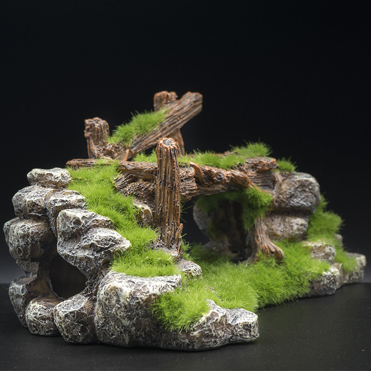 Resin Moss Bridge Decoration Aquarium Ornament For Fish & Turtle Tanks