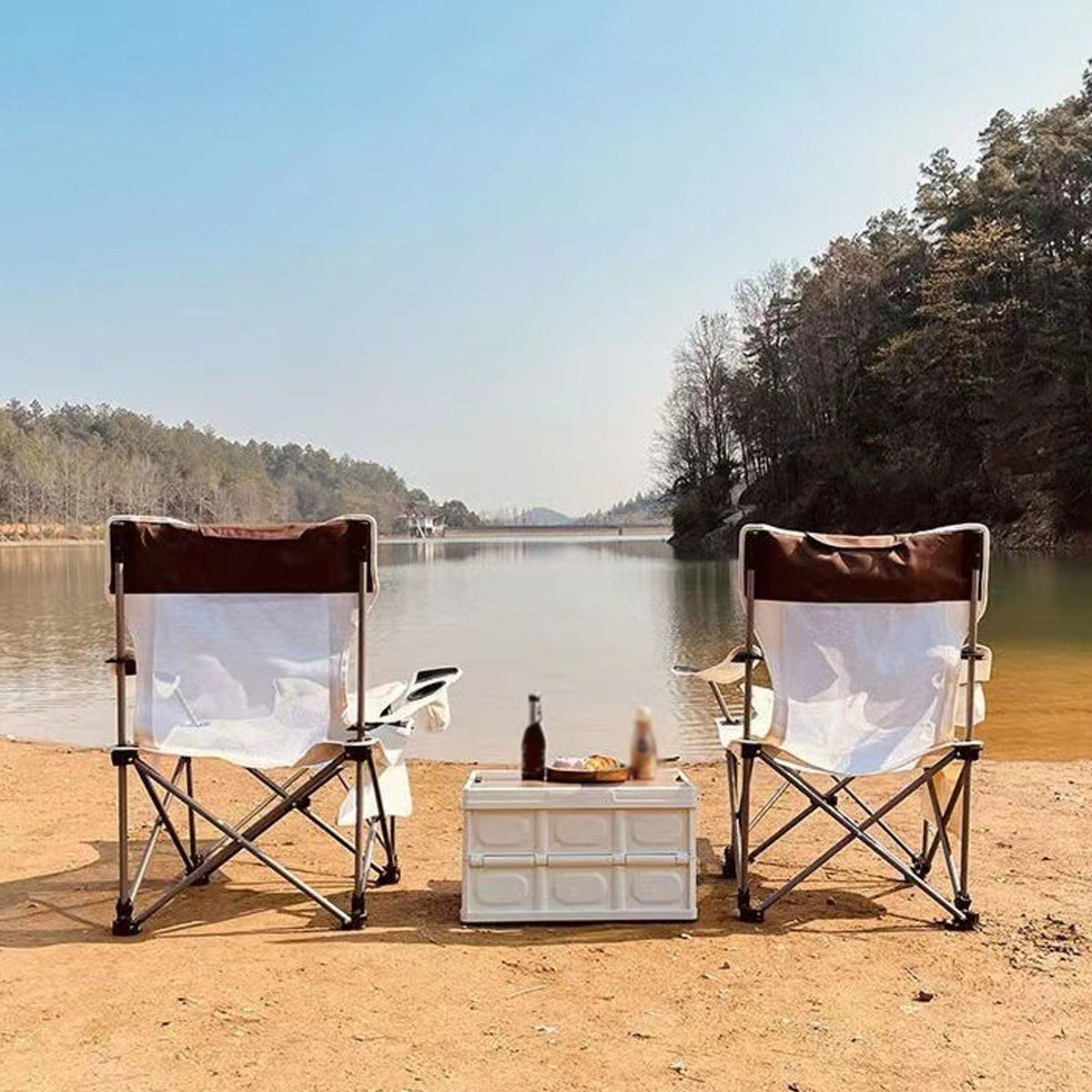 Portable Folding Recliner Chair with Cup Holder for Outdoor Use