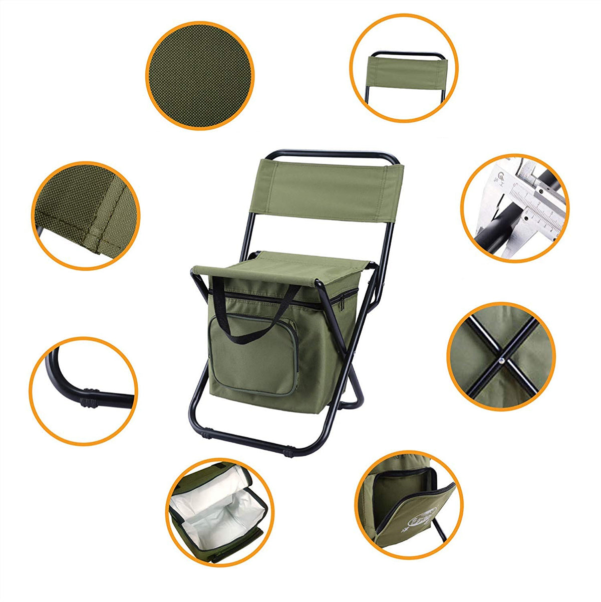 Folding Camping Chair Backpack Lightweight Outdoor Fishing Stool Portable Seat