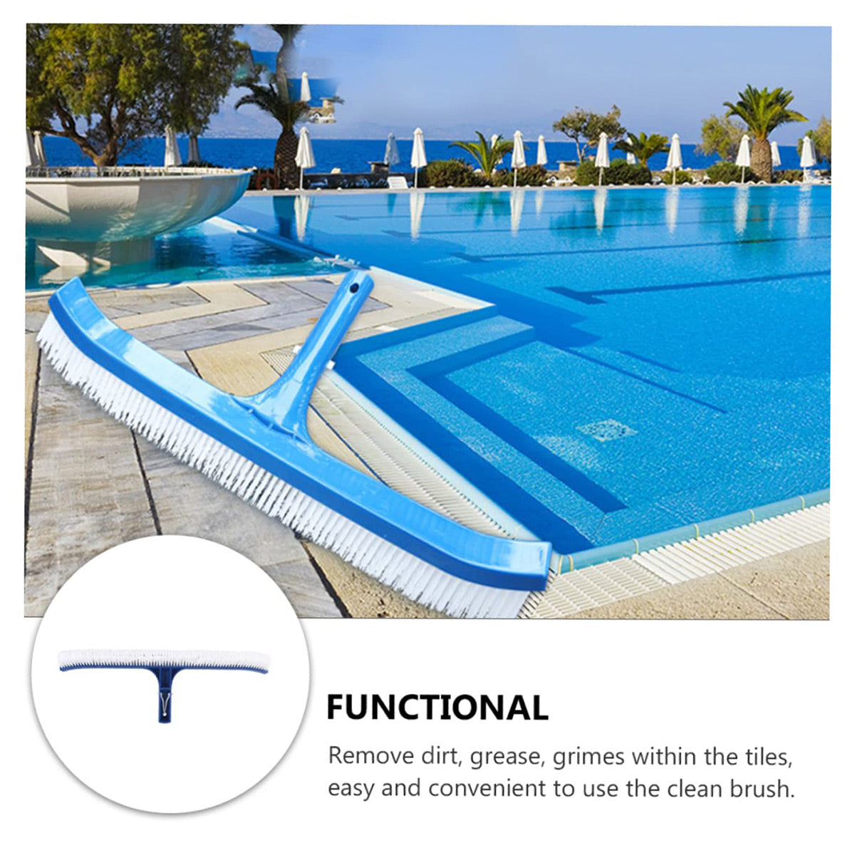 18 Inch Pool Cleaning Brush Heavy Duty For Pools Ponds And Spas