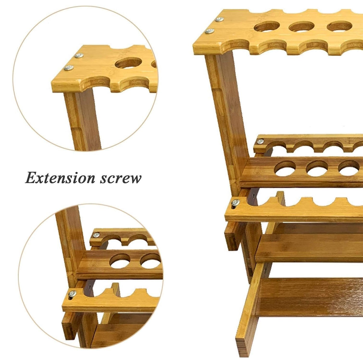 Wooden Fishing Rod Rack Bamboo Stand Holds 21 Rods For Storage