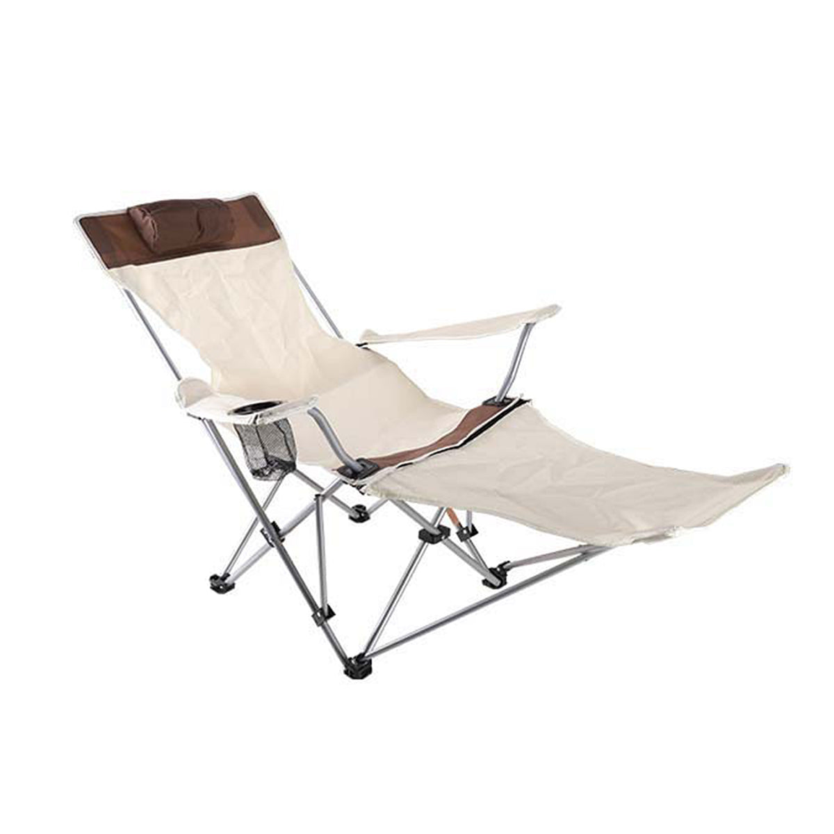 Portable Folding Recliner Chair with Cup Holder for Outdoor Use