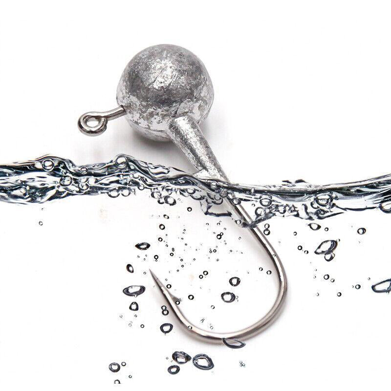 20PCS Jig Heads Hooks Chemically Sharpened Fishing Tackle