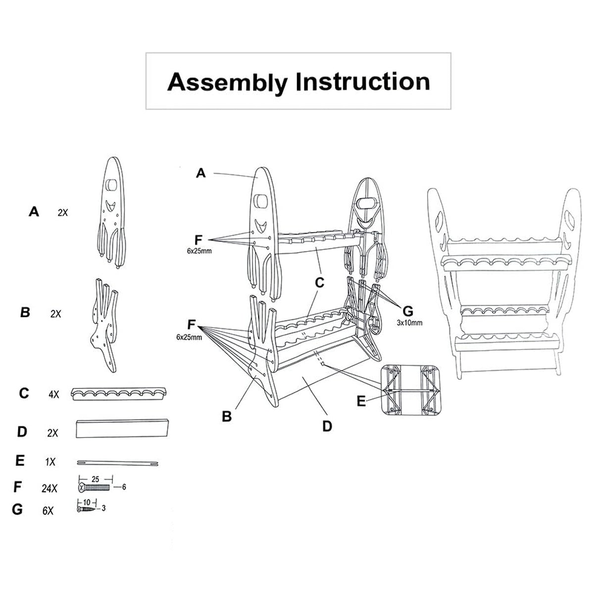 ABS Fishing Rod Display Rack Double Row Stand Holds 16 Rods