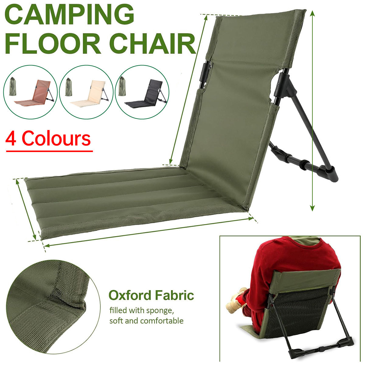 Portable Folding Camping Chair with Backrest Support Outdoor Gear