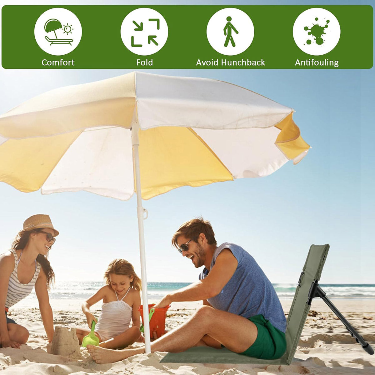 Portable Folding Camping Chair with Backrest Support Outdoor Gear