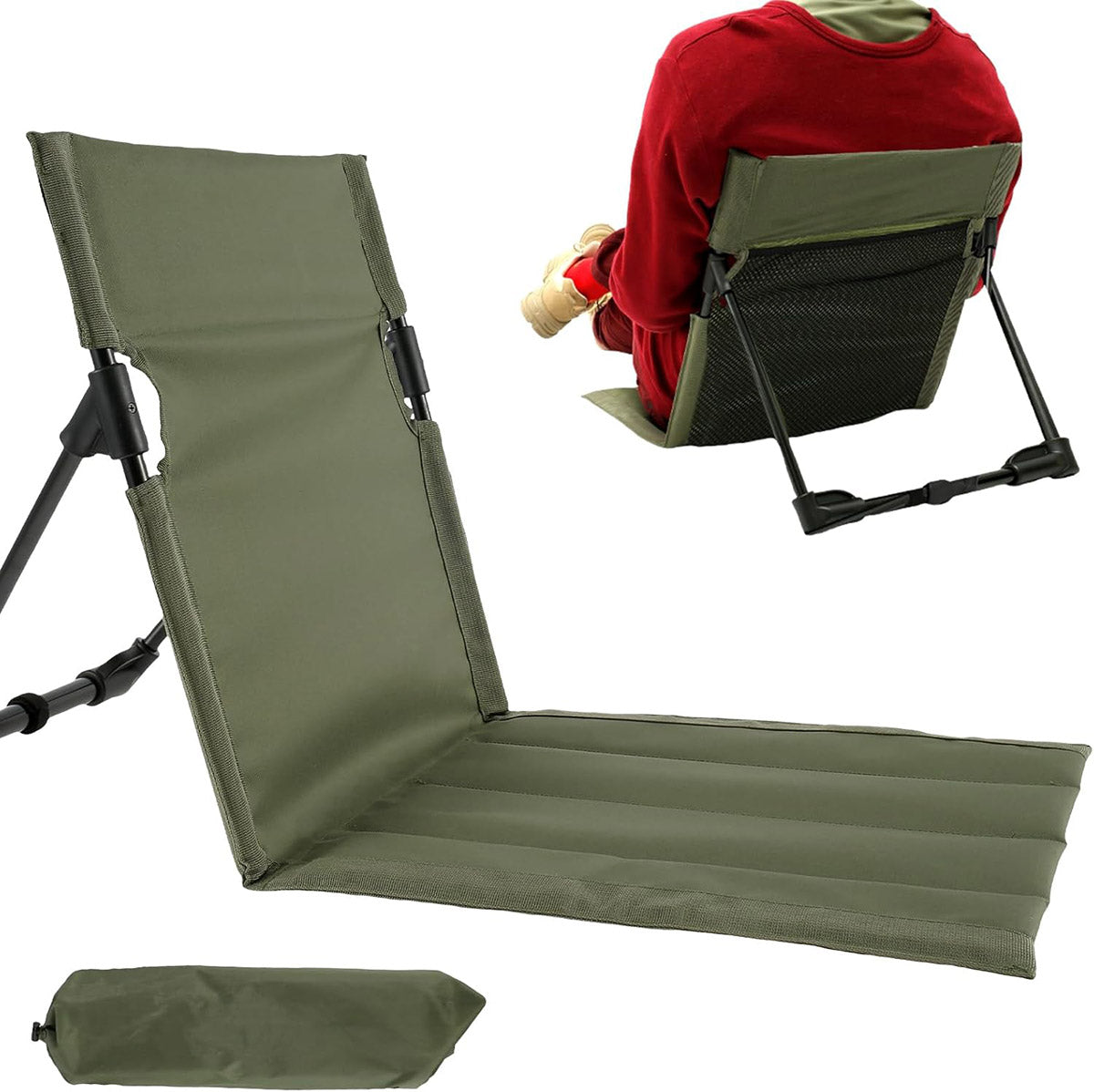 Portable Folding Camping Chair with Backrest Support Outdoor Gear