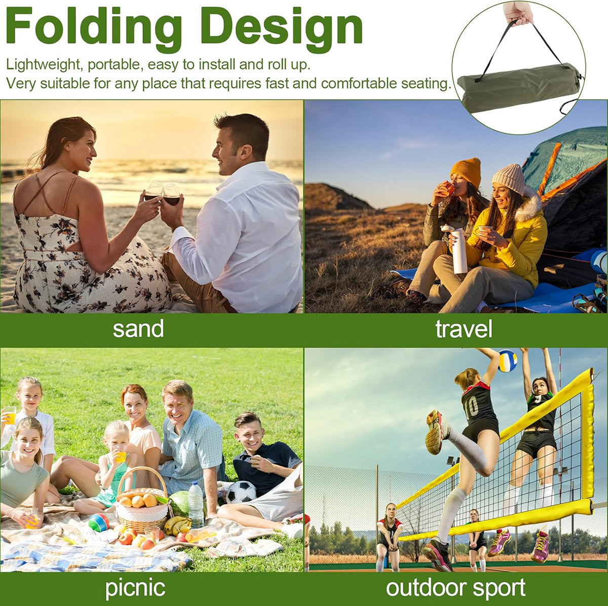Portable Folding Camping Chair with Backrest Support Outdoor Gear