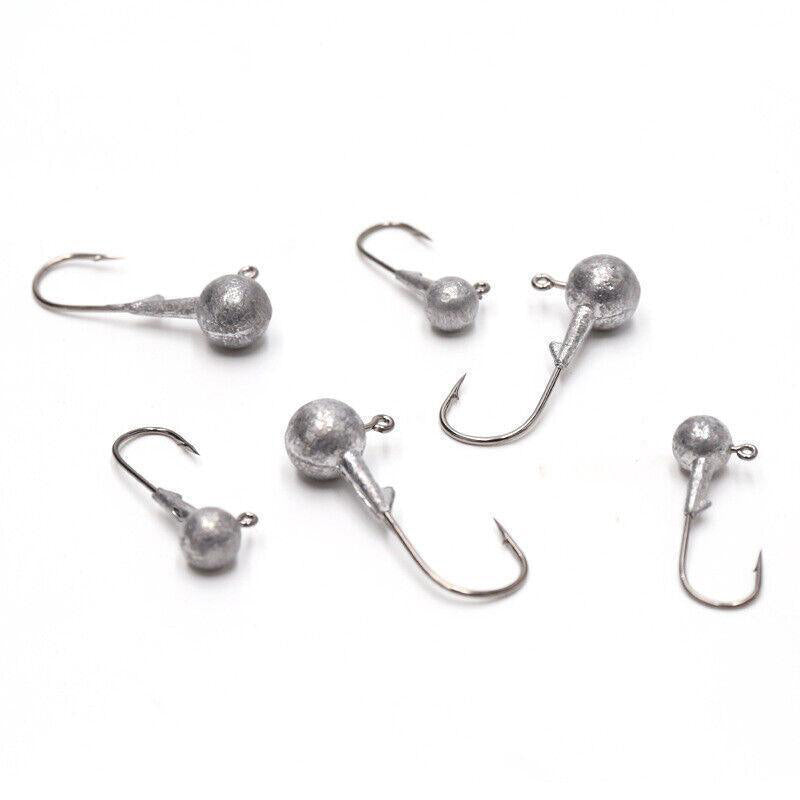 20PCS Jig Heads Hooks Chemically Sharpened Fishing Tackle