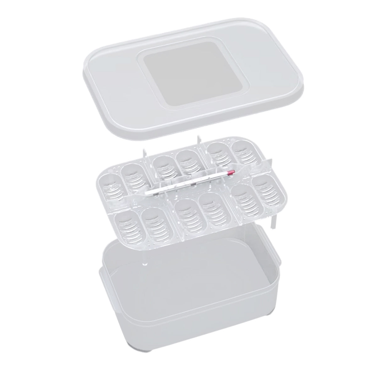 Reptile Egg Incubation Tray 12-Slot Hatching Box with Lid