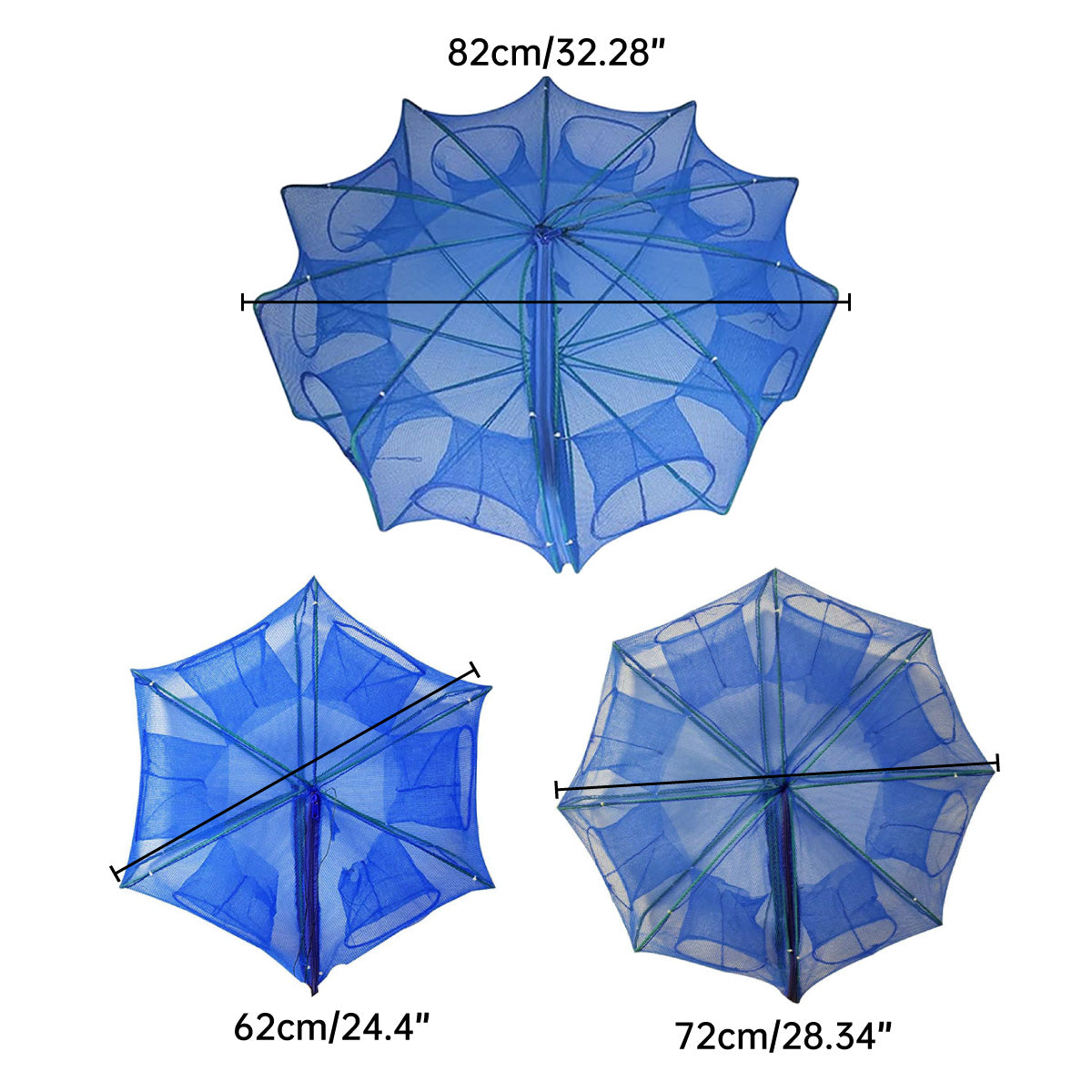 Foldable Fishing Net Trap with 6 8 10 Holes