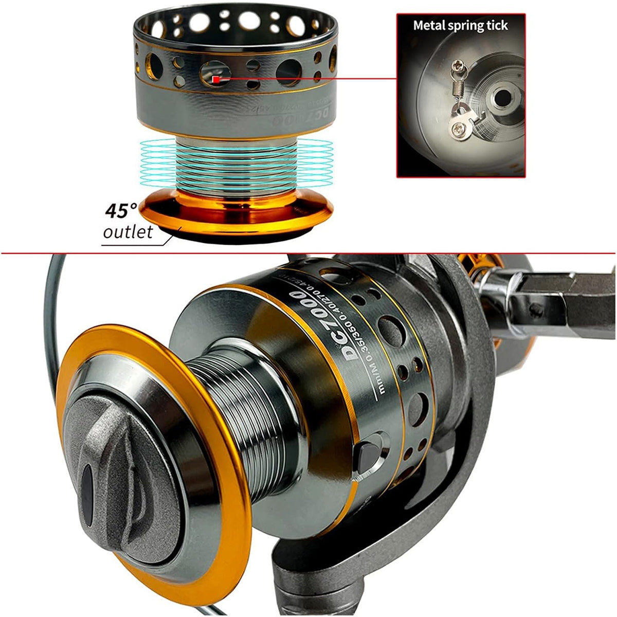All-Metal Spinning Fishing Reel with CNC Wire Cup