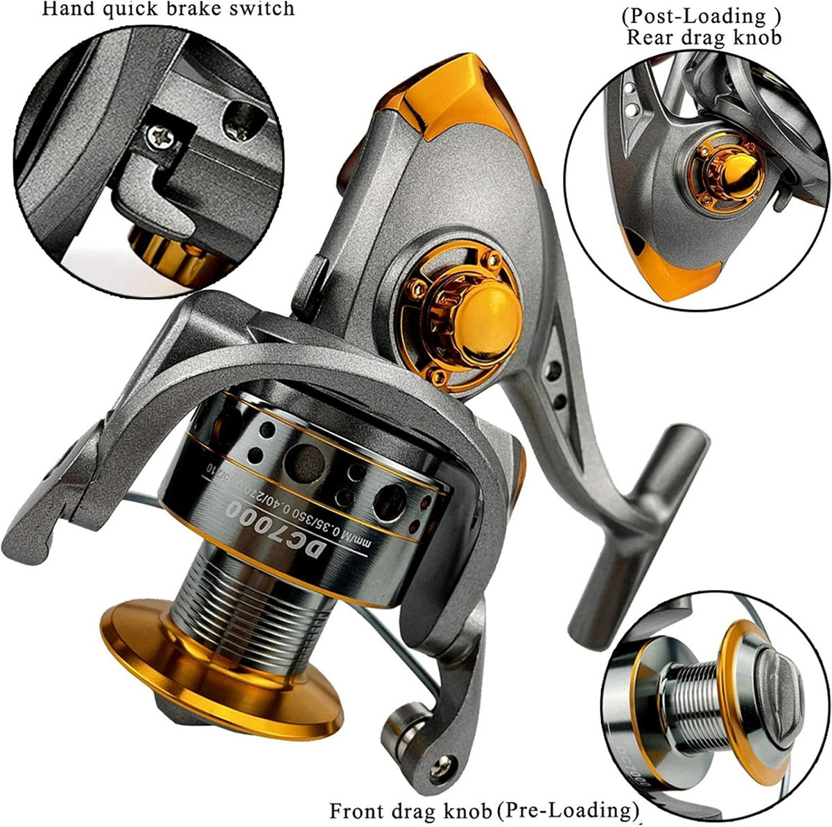All-Metal Spinning Fishing Reel with CNC Wire Cup