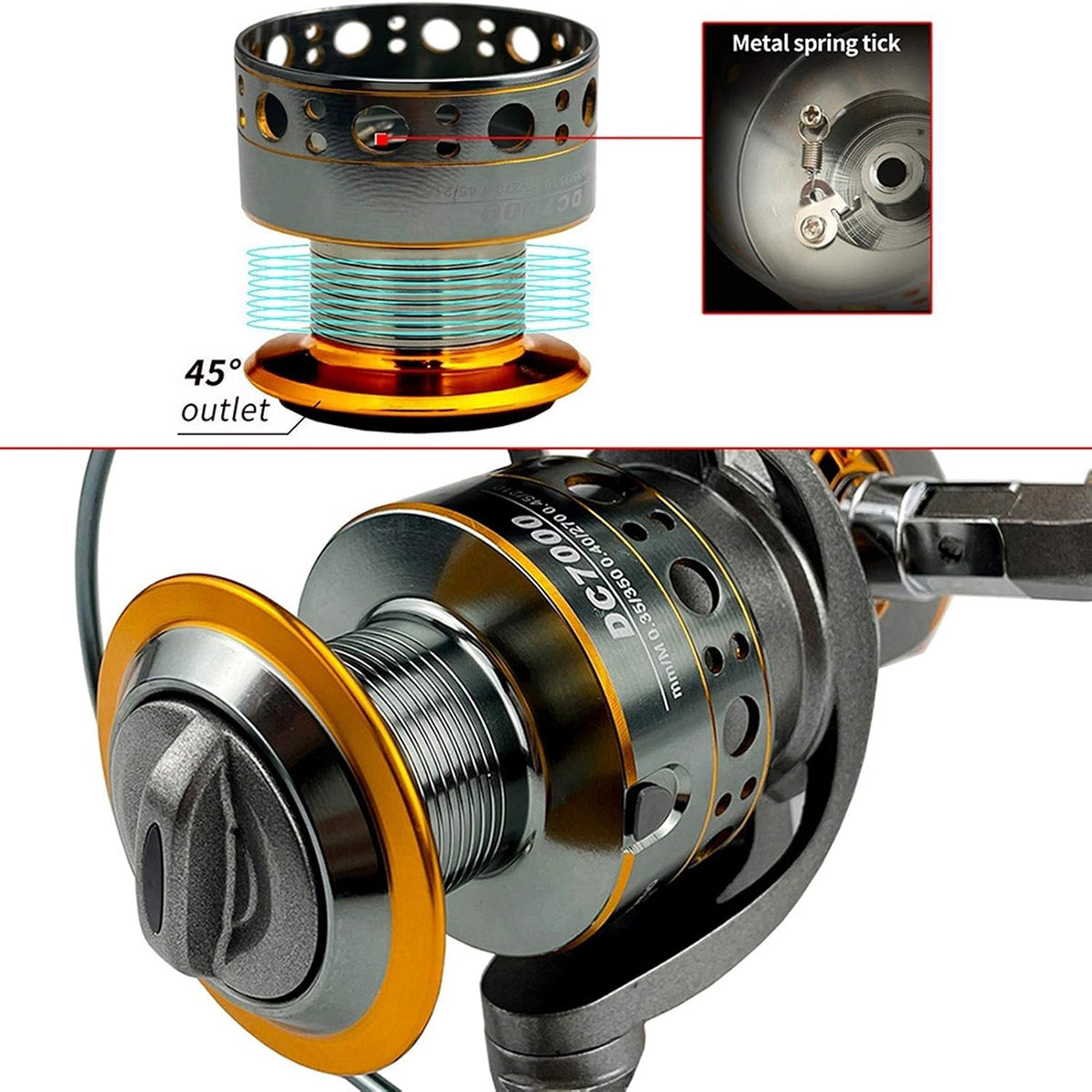 All-Metal Spinning Fishing Reel with CNC Wire Cup