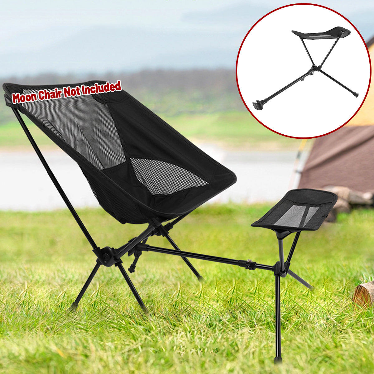Portable Outdoor Chair Footrest Retractable Folding Lightweight Waterproof