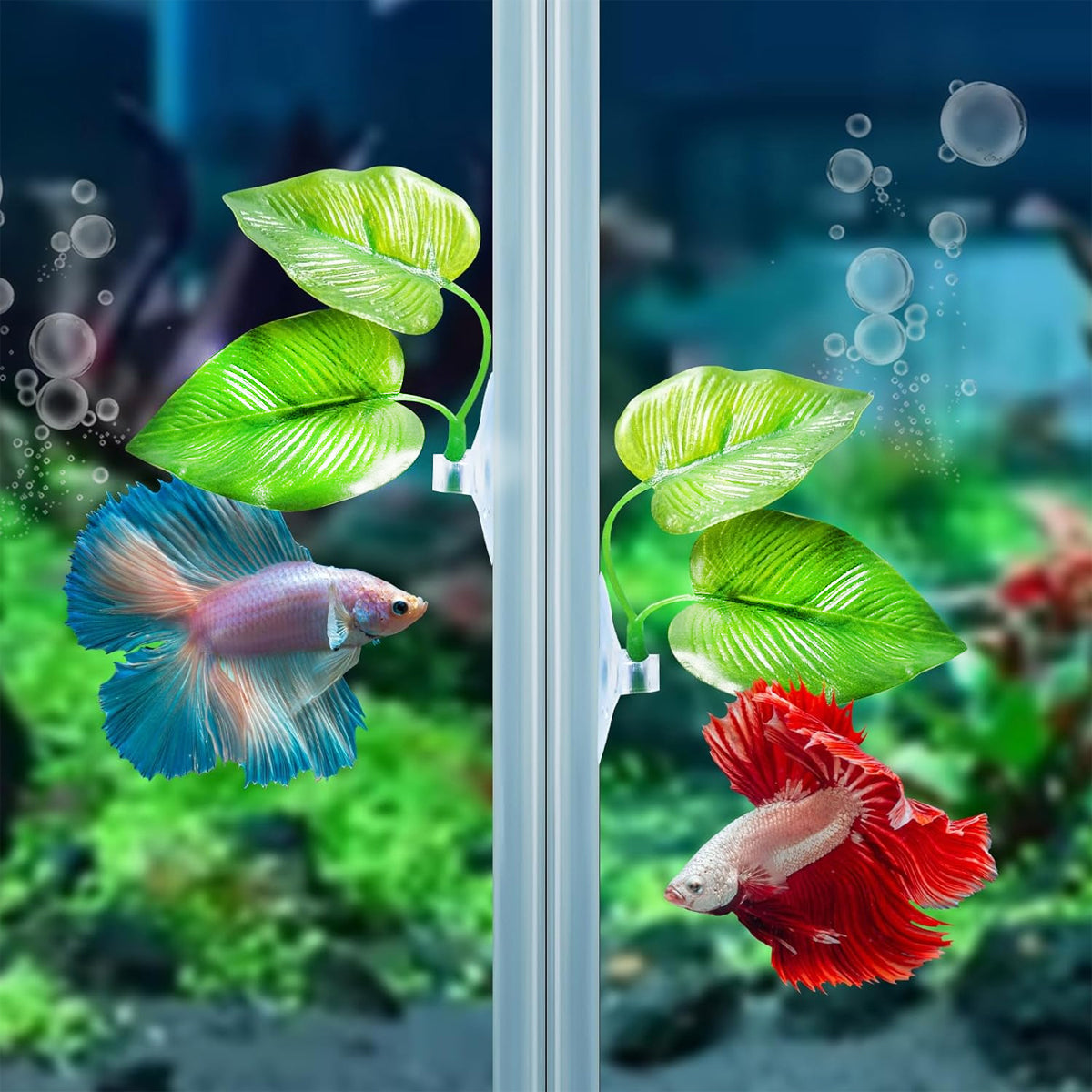 4pcs Artificial Betta Fish Leaves - Aquarium Decoration