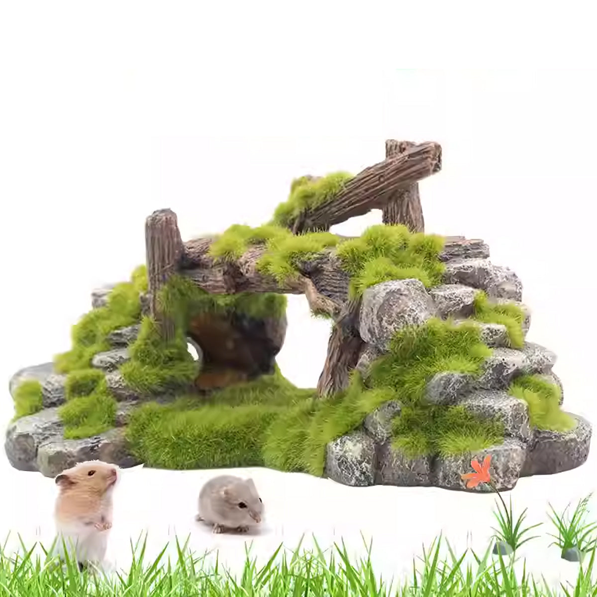 Resin Moss Bridge Decoration Aquarium Ornament For Fish & Turtle Tanks