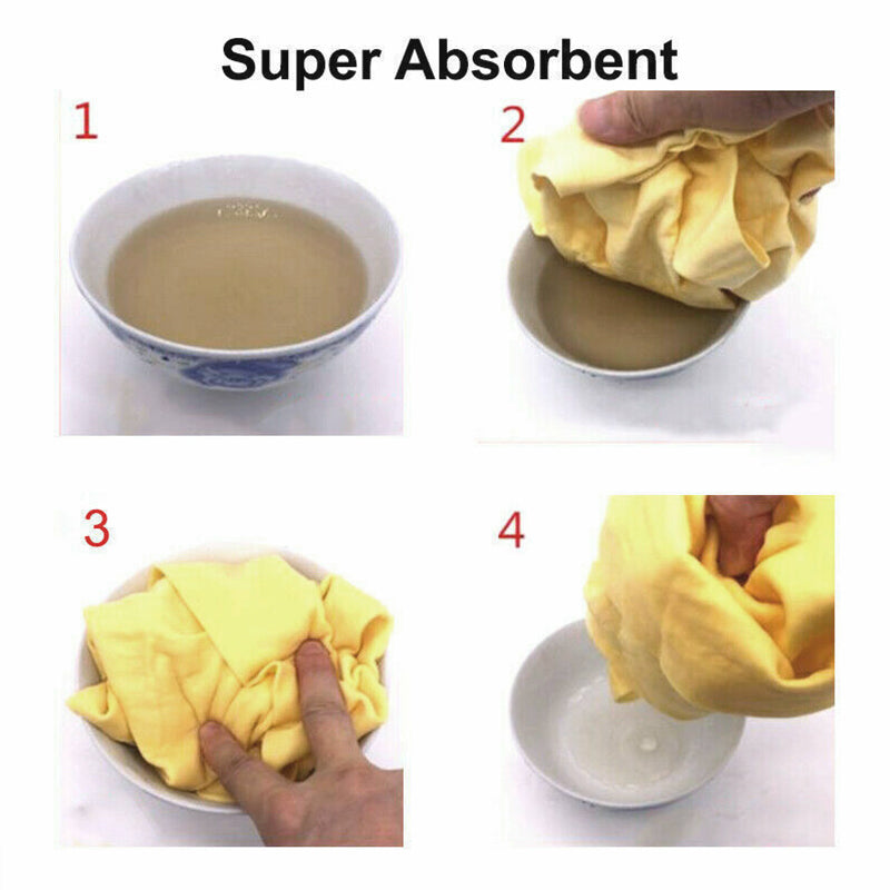 3PCS Synthetic Chamois Cloths Car Drying & Polishing Towel Set